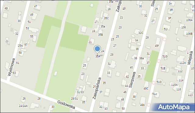 Radom, Godowska, 35A, mapa Radomia