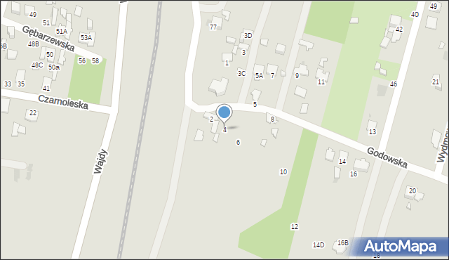 Radom, Godowska, 4, mapa Radomia