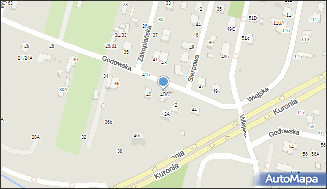 Radom, Godowska, 40A, mapa Radomia