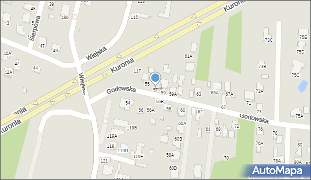 Radom, Godowska, 57, mapa Radomia