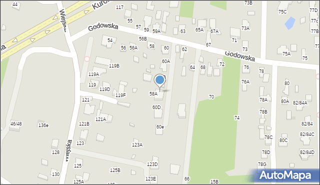 Radom, Godowska, 60c, mapa Radomia