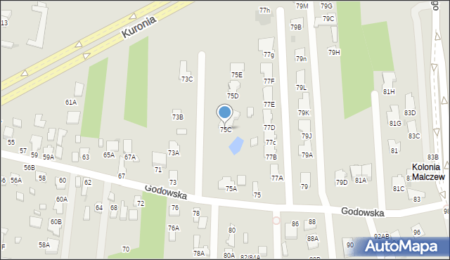 Radom, Godowska, 75C, mapa Radomia