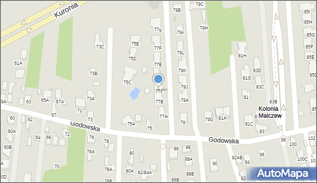 Radom, Godowska, 77c, mapa Radomia