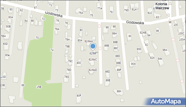 Radom, Godowska, 82/84, mapa Radomia
