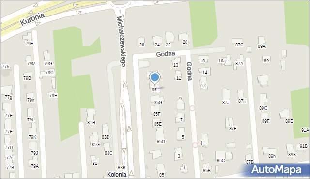 Radom, Godowska, 85H, mapa Radomia