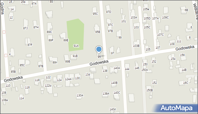 Radom, Godowska, 95, mapa Radomia