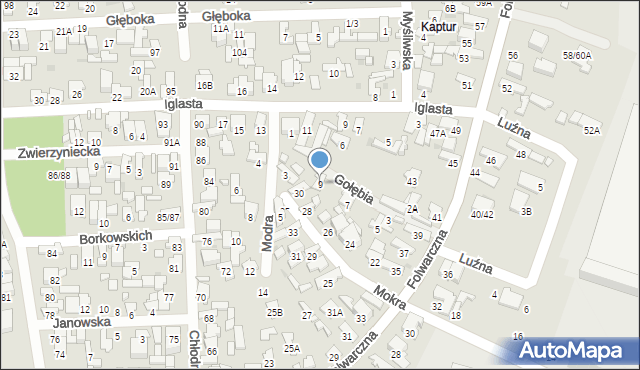 Radom, Gołębia, 9, mapa Radomia