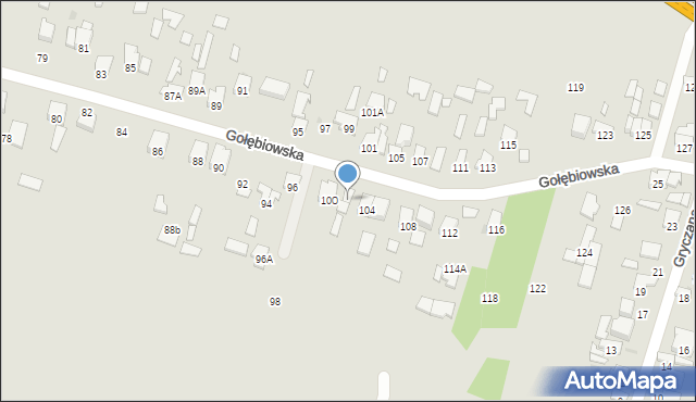 Radom, Gołębiowska, 102, mapa Radomia
