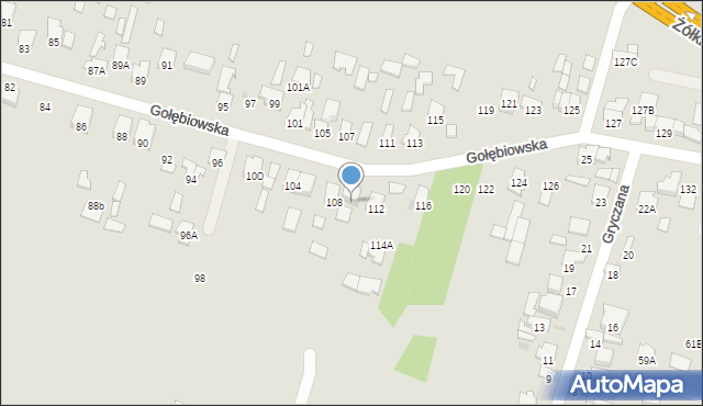 Radom, Gołębiowska, 110, mapa Radomia