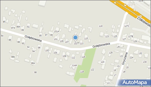 Radom, Gołębiowska, 111, mapa Radomia