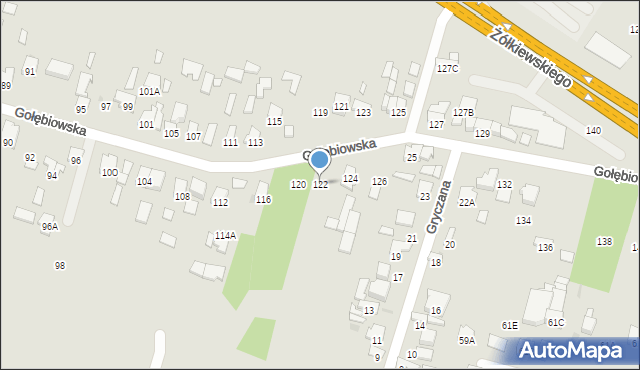 Radom, Gołębiowska, 122, mapa Radomia