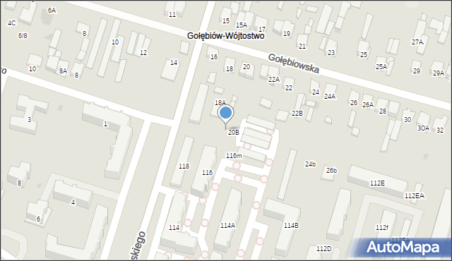 Radom, Gołębiowska, 20C, mapa Radomia