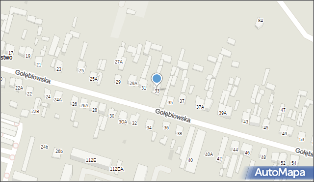 Radom, Gołębiowska, 33, mapa Radomia