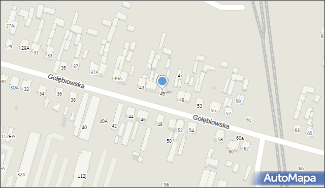 Radom, Gołębiowska, 45, mapa Radomia