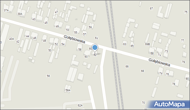 Radom, Gołębiowska, 62, mapa Radomia