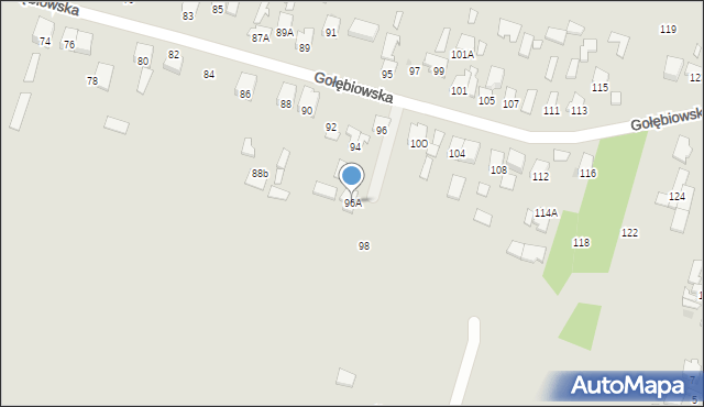 Radom, Gołębiowska, 96A, mapa Radomia