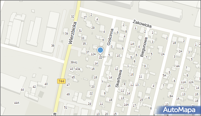 Radom, Gościnna, 12, mapa Radomia