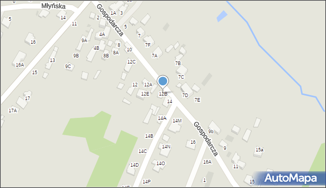 Radom, Gospodarcza, 12B, mapa Radomia