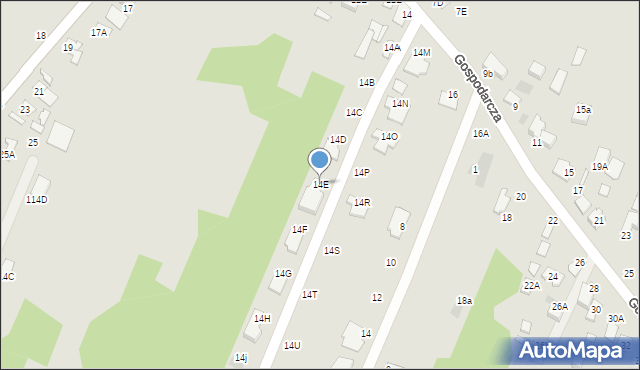 Radom, Gospodarcza, 14E, mapa Radomia