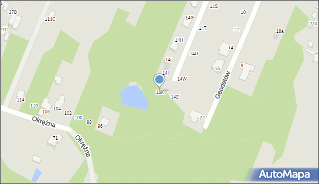 Radom, Gospodarcza, 14K, mapa Radomia