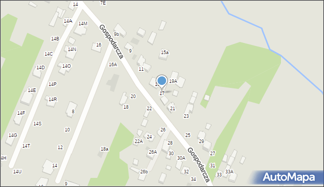Radom, Gospodarcza, 17, mapa Radomia