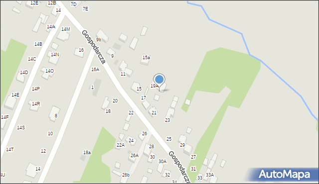 Radom, Gospodarcza, 21A, mapa Radomia