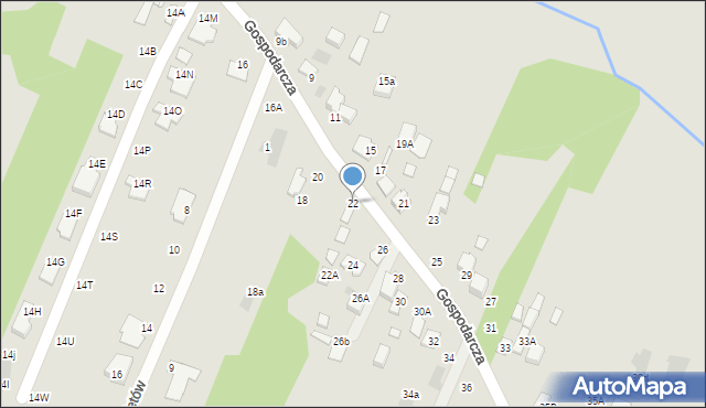 Radom, Gospodarcza, 22, mapa Radomia