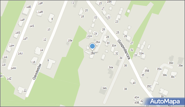 Radom, Gospodarcza, 26b, mapa Radomia