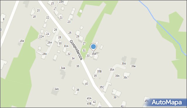 Radom, Gospodarcza, 33A, mapa Radomia