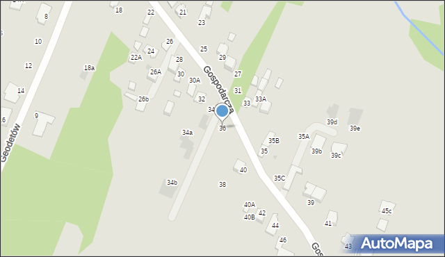 Radom, Gospodarcza, 36, mapa Radomia