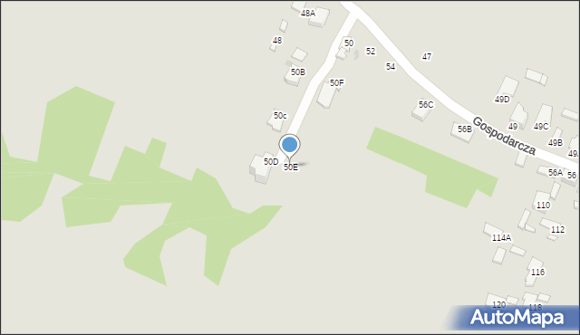 Radom, Gospodarcza, 50E, mapa Radomia