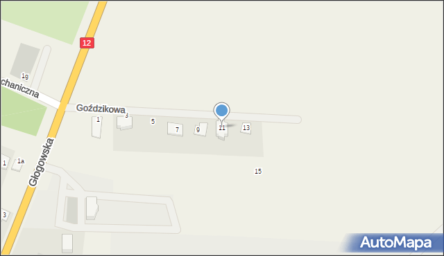 Radwanice, Goździkowa, 11, mapa Radwanice