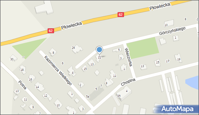 Radziejów, Górczyńskiego Józefa, 11, mapa Radziejów