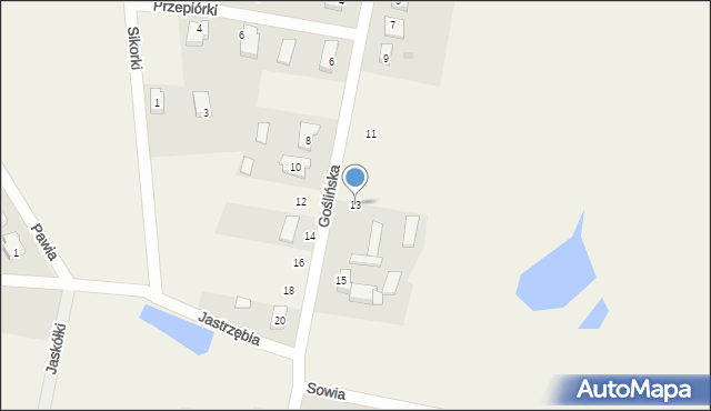 Rakownia, Goślińska, 13, mapa Rakownia