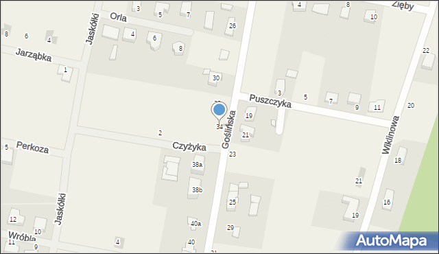 Rakownia, Goślińska, 34, mapa Rakownia