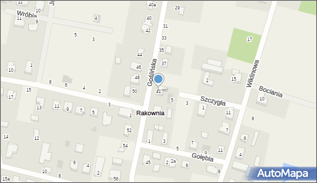 Rakownia, Goślińska, 41, mapa Rakownia