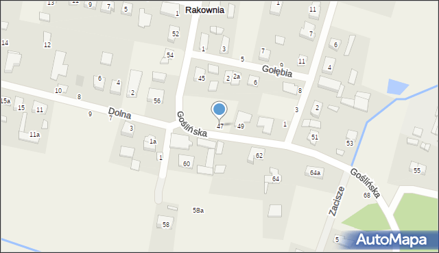 Rakownia, Goślińska, 47, mapa Rakownia