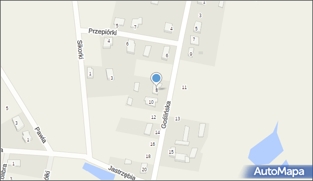 Rakownia, Goślińska, 8, mapa Rakownia