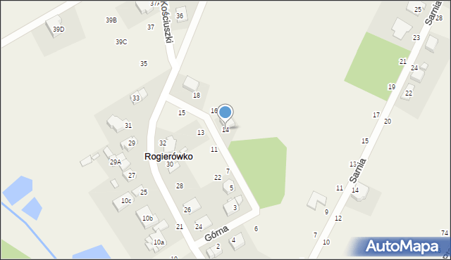 Rogierówko, Górna, 14, mapa Rogierówko