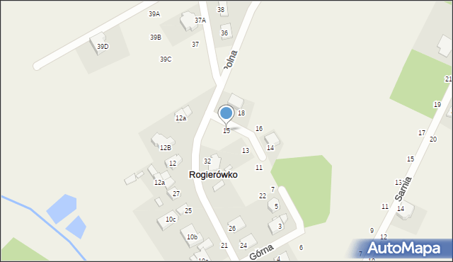 Rogierówko, Górna, 15, mapa Rogierówko