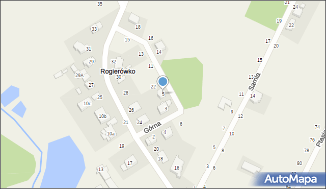 Rogierówko, Górna, 5, mapa Rogierówko