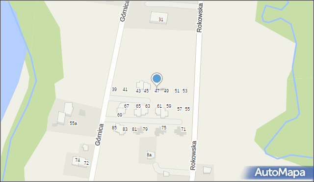Roków, Górnica, 47, mapa Roków