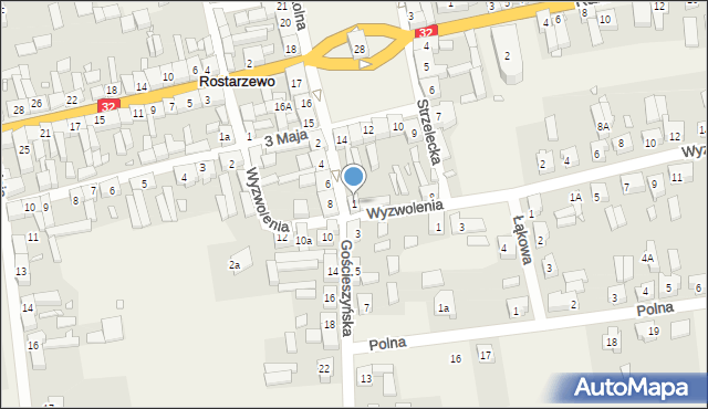 Rostarzewo, Gościeszyńska, 1, mapa Rostarzewo