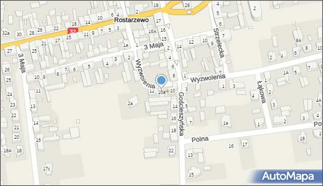 Rostarzewo, Gościeszyńska, 10a, mapa Rostarzewo