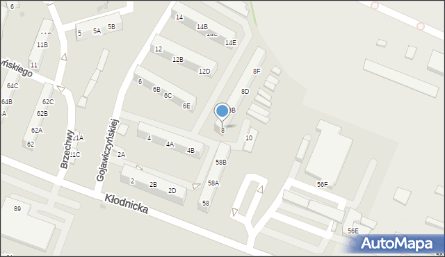 Ruda Śląska, Gojawiczyńskiej Poli, 8, mapa Rudy Śląskiej
