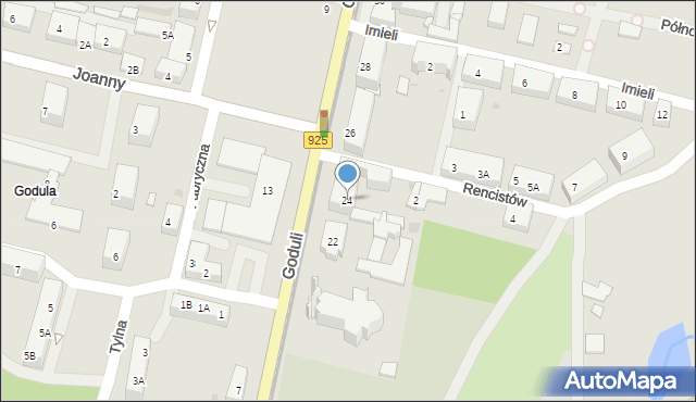 Ruda Śląska, Goduli Karola, 24, mapa Rudy Śląskiej