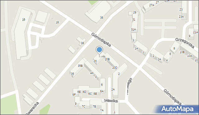 Ruda Śląska, Górnośląska, 20A, mapa Rudy Śląskiej