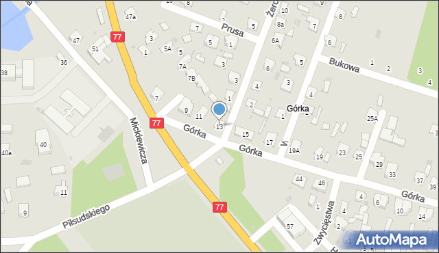 Rudnik nad Sanem, Górka, 13, mapa Rudnik nad Sanem