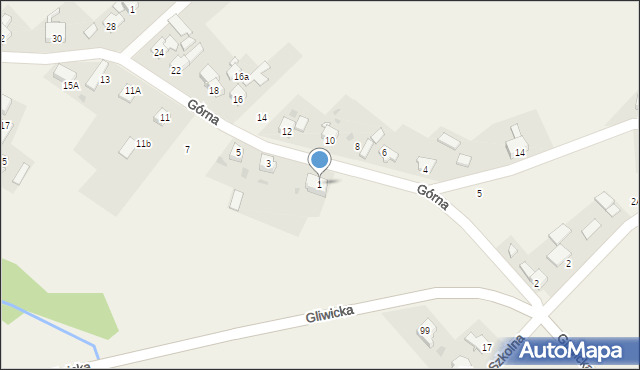 Rudno, Górna, 1, mapa Rudno