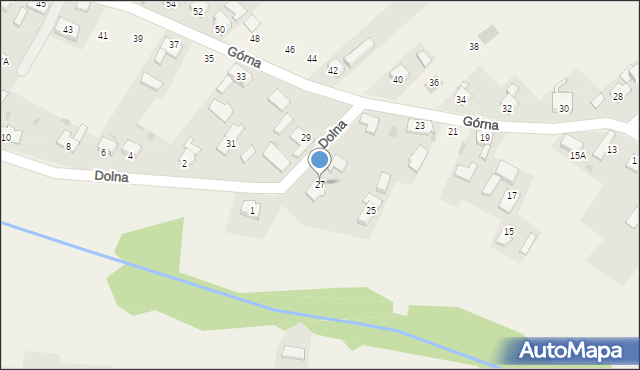 Rudno, Górna, 27, mapa Rudno